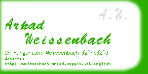 arpad weissenbach business card